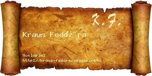 Kraus Fedóra névjegykártya