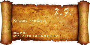 Kraus Fedóra névjegykártya